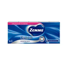 Zemma носовые платочки delux 3 х слойные 1 шт =1 пачка 1 уп по 10 платочков