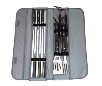 Forester Набор для гриля: вилка, лопатка, щипцы, 6 шампуров 55 см, в чехле 