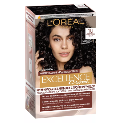 L`oreal Excellence Nudes краска для волос 1U универсальный черный 