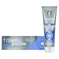 Tiswell зубная паста отбеливающая энзимная от темного налета и камня с кальцием и фтором 110 гр