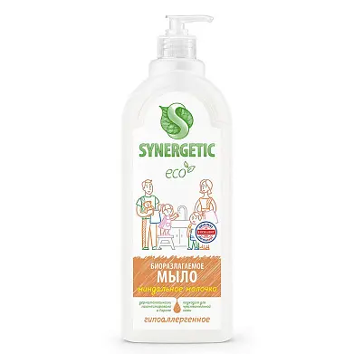 Synergetic жидкое мыло миндальное молочко 1 л