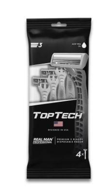 top tech 3 мужские бритвы одноразовые 4шт аналог gillette blue II 
