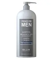 OLLIN FOR MEN шампунь для волос и тела освежающий 1000 мл