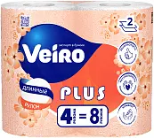 Veiro бумага туалетная plus 2 х слойная белая 4 шт