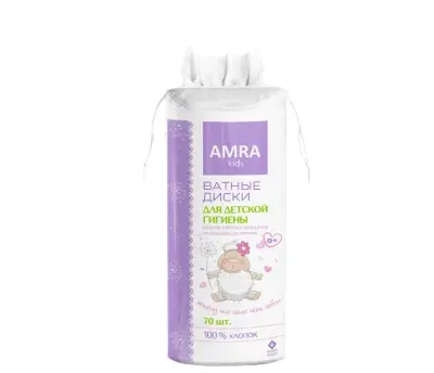 Amra ватные диски для детской гигиены 70 шт 