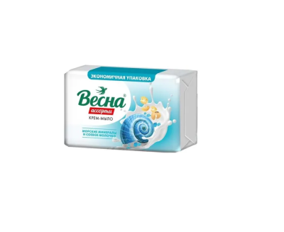 Весна ассорти крем мыло туалетное твердое морские минералы и соевое молочко 300 г 