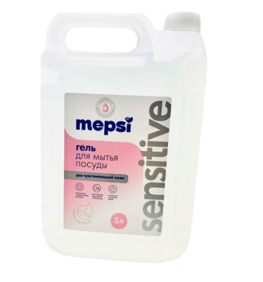 Mepsi гель для мытья посуды без запаха sensitive 5 л 