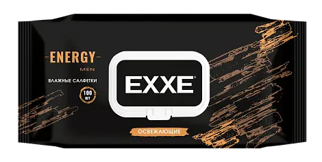 Exxe men влажные салфетки микс energy&fresh 100 штук
