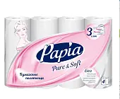 Papia бумажные полотенца белые трёхслойные Pure&Soft 4 шт