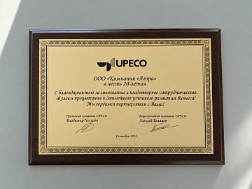 Благодарность UPECO 