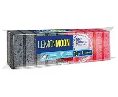 Lemon Moon красное черное губки для посуды крупнопористые 96х64х31 10 шт