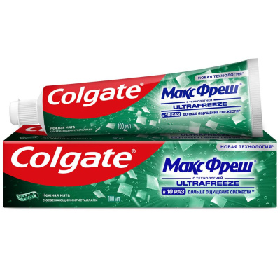 Colgate зубная паста макс фреш нежная мята с освежающими кристаллами для свежего дыхания и защиты от кариеса 100 мл 