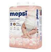 Mepsi детские подгузники premium s 4 9 кг 72 шт