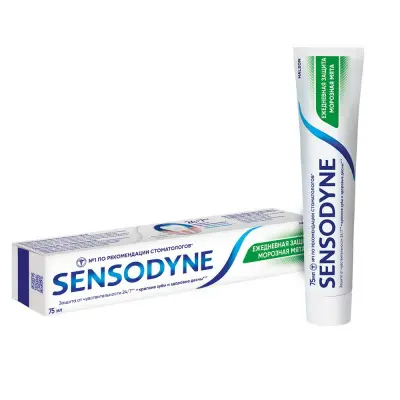 Sensodyne зубная паста ежедневная защита морозная мята 75 мл 