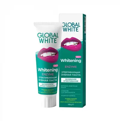 Global White зубная паста энзимное отбеливание 100 гр 