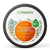 Synergetic скраб для тела глубокое очищение и питание карамельное яблоко и ваниль 300 мл