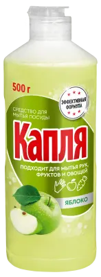 КАПЛЯ средство для мытья посуды лимон яблоко 500 г 