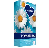 Premial платочки бумажные трехслойные белые с ароматом ромашки 1 уп по 10 шт