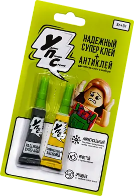 Упс супер клей антиклей на блистере в шоубоксе 12 шт 3 г+3 г