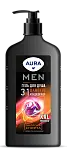 Aura men гель для душа 3 в1 энергия спорта флакон дозатор 750 мл