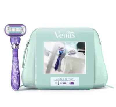 Подарочный набор gillette venus с 1 сменной кассетой и косметичкой venus 