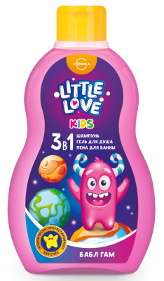 Little love шампунь гель для душа пена для ванны для детей 3 в1 бабл гам 400 мл 