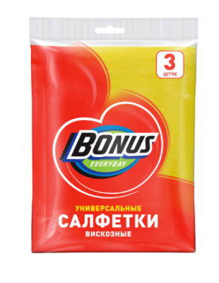 Bonus Cалфетка вискозная 3 шт 