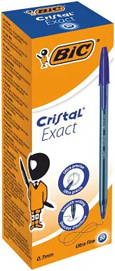 Bic ручка кристал экзакт шариковая ручки 0,7 мм синяя кор 20 шт