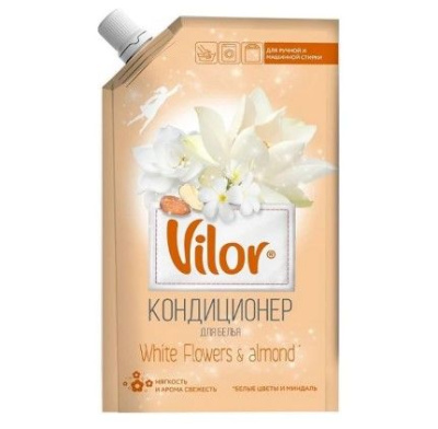 Vilor кондиционер для белья миндаль и белые цветы 1 л 