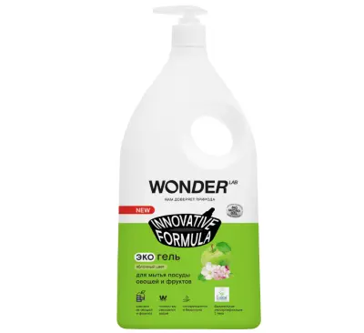 Wonder Lab экогель для мытья посуды яблочный цвет 1 л 