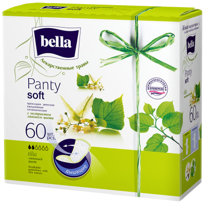 BELLA Прокладки ежедневные PANTY HERBS Tilia с экстрактом липового цвета 60 шт 