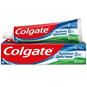 Colgate зубная паста тройное действие натуральная мята для защиты от кариеса удаления потемнений с зубов и свежего дыхания 100 мл