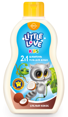 Little love детский шампунь гель для душа 2 в1 спелый кокос 400 мл 