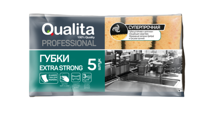 Qualita губки кухонные extra strong 5 шт 