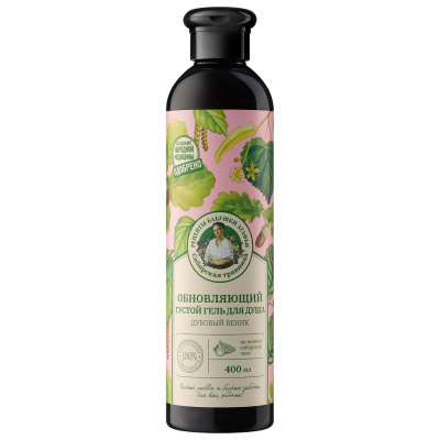 Рецепты бабушки Агафьи Сибирская Травница обновляющий густой гель для душа дубовый веник 400 мл 