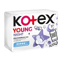 Kotex прокладки гигиенические янг для девочек ночные 6 шт