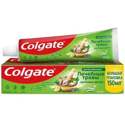 Colgate зубная паста лечебные травы с натуральными ингредиентами для здоровья зубов и десен 150 мл 