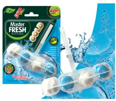 Master FRESH gold подвесной блок для унитаза duo effect 400 смываний 5в1 морской 1шт 