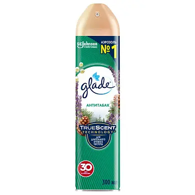 Glade освежитель воздуха аэрозоль антитабак 300 мл