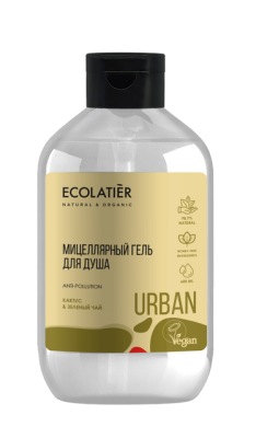 Ecolatier Мицеллярный гель для душа кактус & зеленый чай, 600 мл 