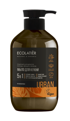 Ecolatier Жидкое мыло для рук КЛЕМЕНТИН кухонное, 600 мл 