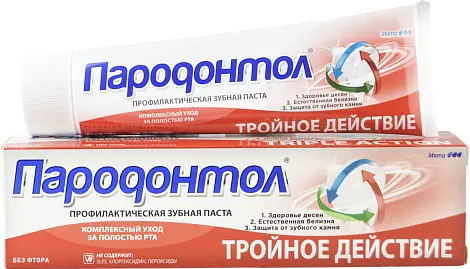Пародонтол зубная паста тройное действие 124 г