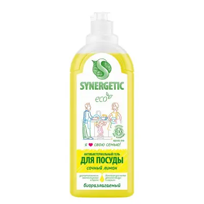 Synergetic гель для мытья посуды сочный лимон 1 л 