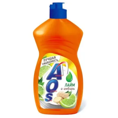 AOS средство для мытья посуды лайм имбирь 450 мл 