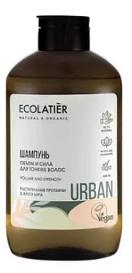 Шампунь ecolatier объем и сила растительные протеины и алоэ вера для тонких волос 600 мл