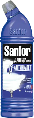 Sanfor для ванн средство чистки и дезинфекции лимонная свежесть 750 мл