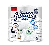 Familia Plus туалетная бумага белая двухслойная 4 шт