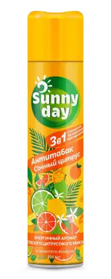 Sunny Day освежитель воздуха антитабак сочный цитрус 300 мл 