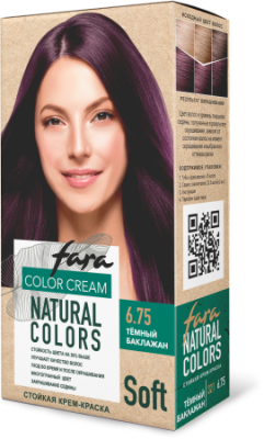 Fara стойкая крем краска для волос natural colors soft  321 темный баклажан 6.75 
