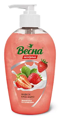 ВЕСНА ассорти жидкое крем мыло земляника со сливками 280г